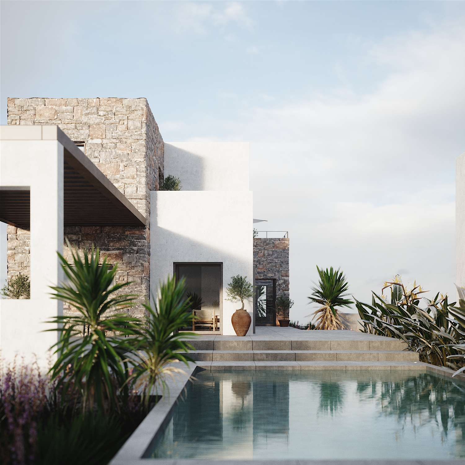 Architectural visualisation: Residence I, Paros